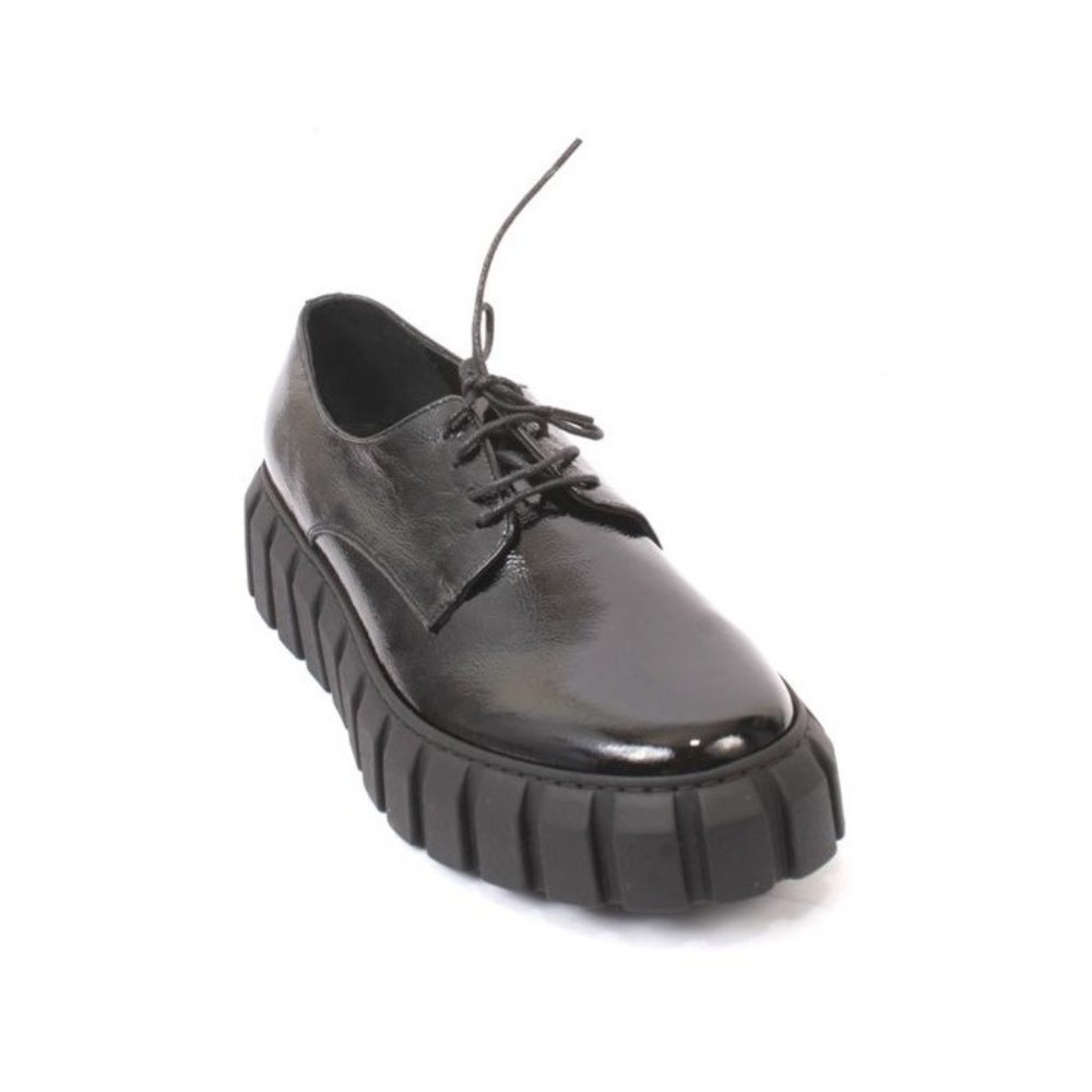 Gianni Ferrante 306a Black Patent Leather Comfort Wedge Shoes
